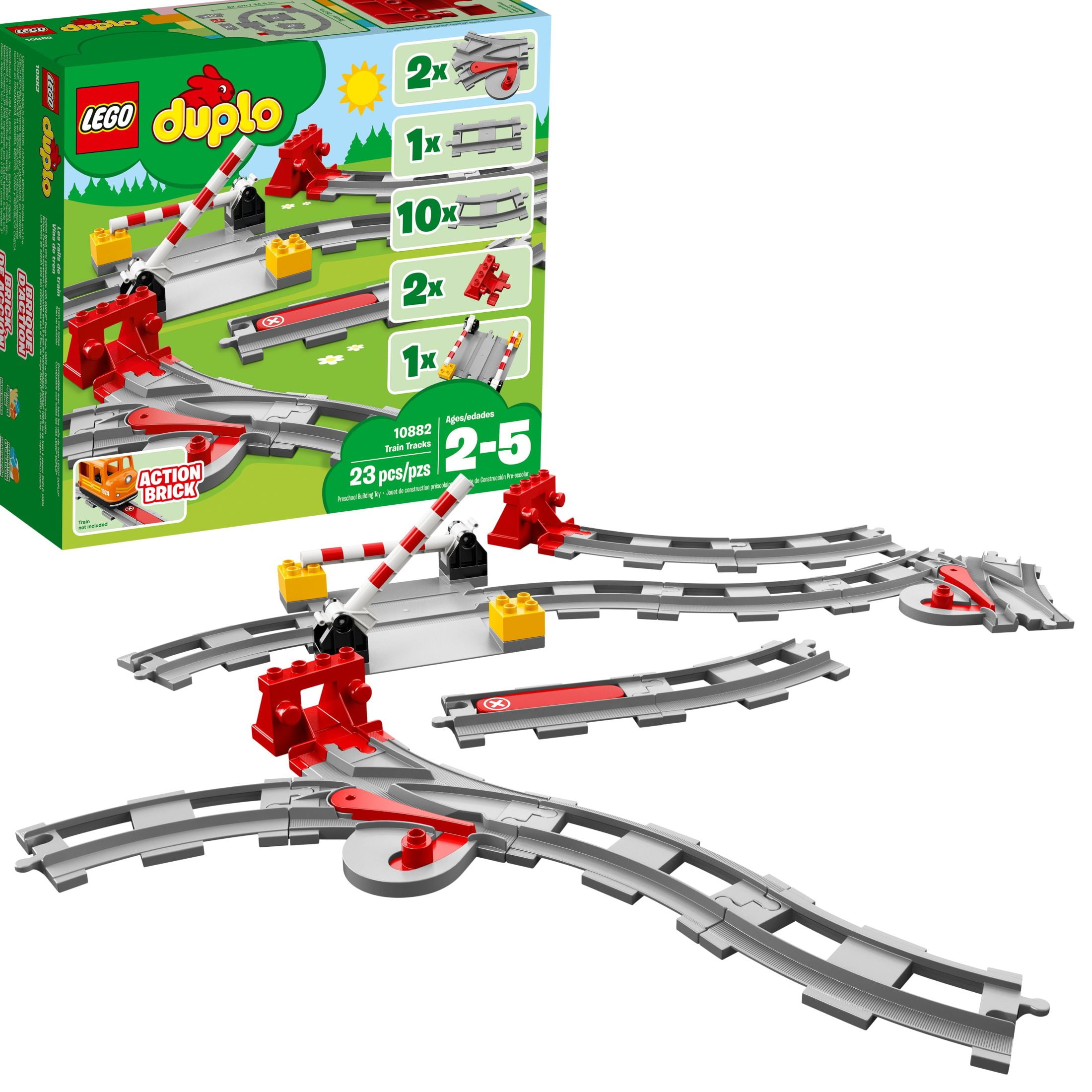LEGO DUPLO Town Train Tracks Set 10882, Building Toys for Toddlers