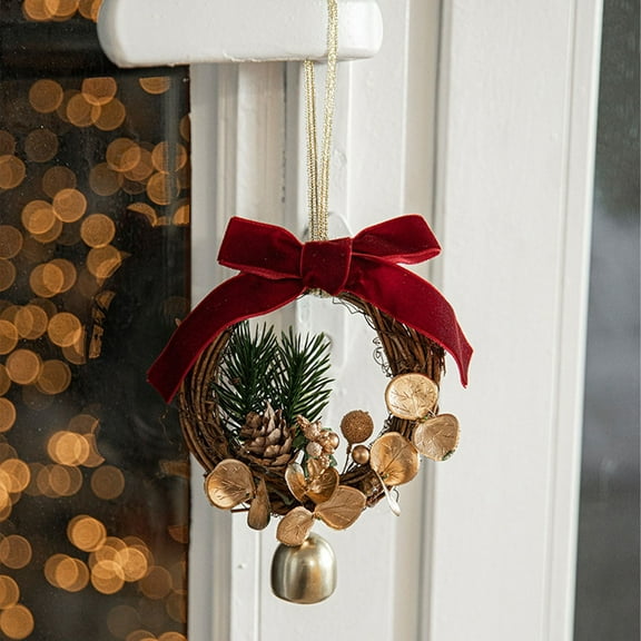 JLFNYA Christmas Wreaths Clearance,Small Wreath Christmas Ornaments Christmas Party Atmosphre Decoration Props To Give Small Gifts Christmas Wreath,Christmas Door Decorations Clearance