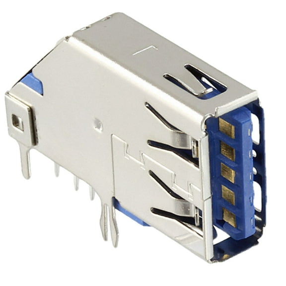 Pack of 4 0484040003 Connector Receptacle USB-A (USB TYPE-A) USB 3.2 Gen 1 (USB 3.1 Gen 1, Superspeed (USB 3.0)) 9 Position Through Hole, Right Angle :RoHS