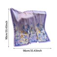 thumbnail image 4 of UJNDER Women's Elegant Silk-like Blend Print Scarf Lightweight Sheer Cover Up Shawl for Adult Daily Wear and Occasions Scarf for Women,Purple_003,One Size, 4 of 6