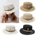 thumbnail image 2 of Straw Panama Hat Straw Flat Hat For Women Sunhat Wide Brim Straw Hat Sunscreens Hat Hat Pork Pie Hat, 2 of 9