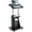 Black,21.5" x 15.5" x 45", variant on BarefHaven Rolling Lectern Podium Stand, Height Adjustable Laptop Table with Tilting Tabletop & Storage Shelves, Compact Standing Desk with Lockable Casters for Home Office School (White)