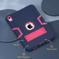 thumbnail image 6 of Dteck Case for iPad 10th Generation 10.9-inch 2022,iPad 11-inch (A16) 2025 Heavy Duty Rugged Case 3-Layer Protection Armor Kickstand Shockproof Cover for iPad 10th/11th Generation,Navy+Rose, 6 of 8