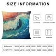 thumbnail image 5 of Orinice Ocean Waves Graphic Decorative Cotton Linen Throw Pillow Cover 18x18in, 5 of 5