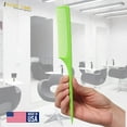 thumbnail image 2 of 61 XL Rat Tail Combs Wide Tooth Comb Detangling Hair Styling Coarse Hair Foiling Thick Back Parting Combs Hairstylist Combs For Women Made In USA 3 Pc. (Light Green), 2 of 5