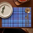 thumbnail image 5 of Blue Checkerboard Checkered Pattern Summer Placemats Table Placemats Set Of 4-Linen Kitchen Washable Placemats Table Mats 11.8"x17.7" Non-Slip Heat Resistant, 5 of 6