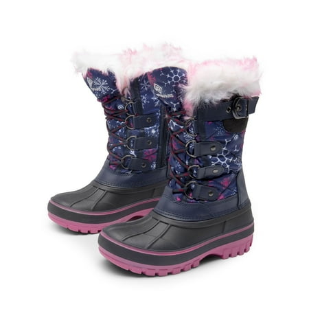 

Dream Pairs Kids Boys & Girls Snow Boots Insulated Waterproof Winter Snow Boots KRIVER-1 NAVY/FUCHSIA Size 1