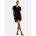 thumbnail image 2 of Time and Tru Women’s and Women’s Plus Terry Towel Lace Up Hooded Dress Coverup, Sizes XS-3X, 2 of 5