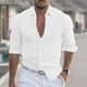 thumbnail image 1 of Blusa y camisa de manga larga con cuello vuelto para hombre, blusa informal de moda con cuello vuelto y botones, blusa de manga larga para hombre, 1 of 6