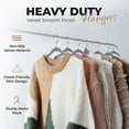 thumbnail image 4 of Lifetime Appliance Parts 50 Pack Velvet Hanger for Shirt Pants Dresses Skirts Suits Jackets - Slim Space Saving Design - Sturdy & Durable Design with Shoulder Grooves Hook - Grey, 4 of 6