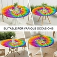 thumbnail image 7 of Colorful Tie Dye Pattern Round Fitted Tablecloth with Elastic Edge,Dining Table Cover Waterproof,Outdoor Round Tablecloth for Camping,Dining,Indoor and Outdoor, 7 of 7