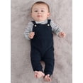 thumbnail image 3 of CARETOO Baby Boy Clothes 2Pcs Infant Boy Overalls Outfits Baby Striped Romper Jumpsuits Set Cotton Fabric Newborn Cute Casual Bodysuit 0-24M, 3 of 12