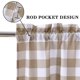thumbnail image 3 of Paquete de 1 cenefa de cuadros vichy a cuadros estilo búfalo para ventanas, cortinas para cafeterías, casas de campo, baños, cocinas o salas de estar. Cortinas cortas con bolsillo para barra, azul, 3 of 8
