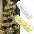 thumbnail image 3 of Golden Grid Ribbon Christmas Tree Decoration Mesh Tulle Roll Fabric Pendant For Christmas Decor Party Home Room Xmas Wreath Gift, 3 of 10