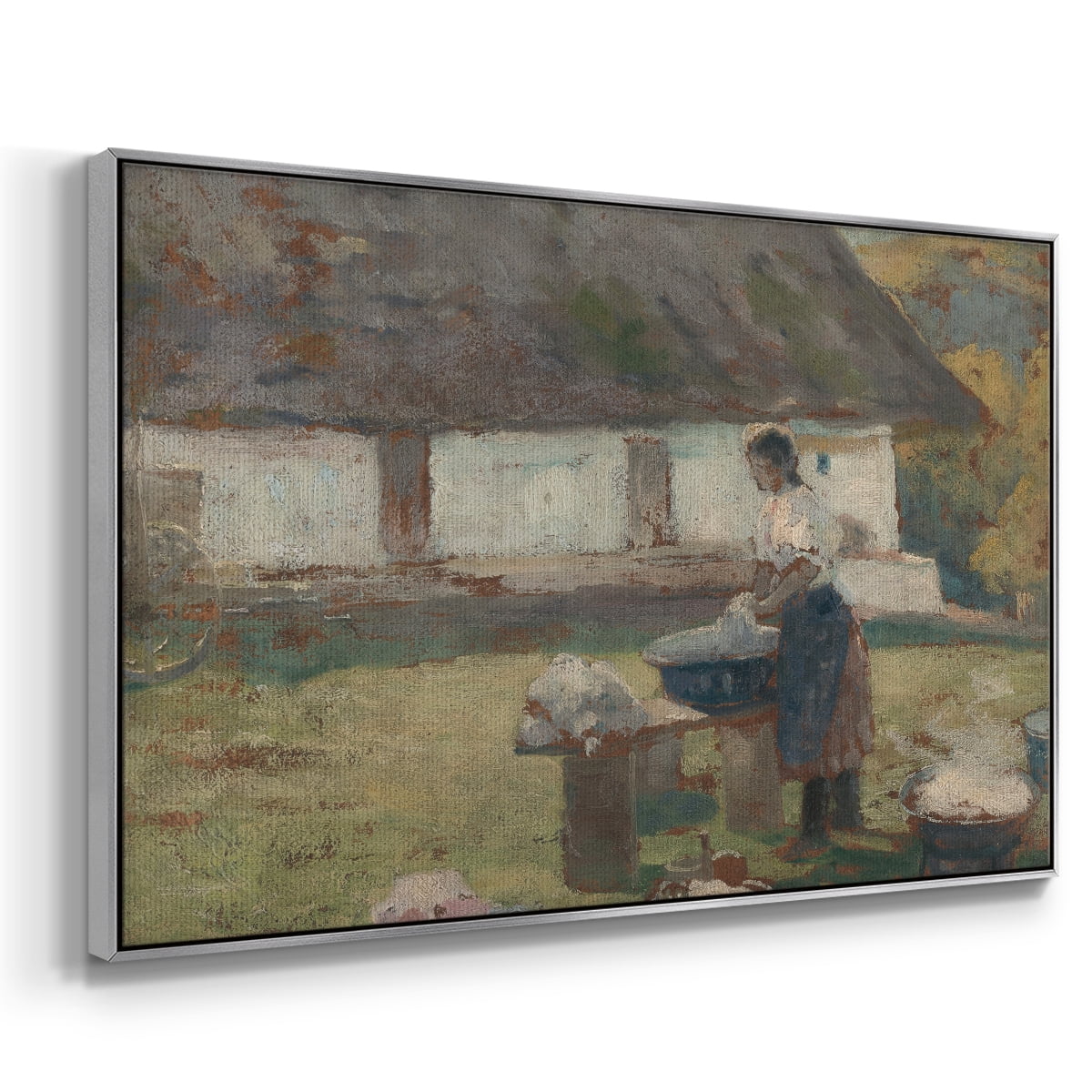 Vintage Landscape-CCCLXXV By Wexford Home Framed in Silver Wood Gallery Wrapped Canvas 25 in. x 37 in.