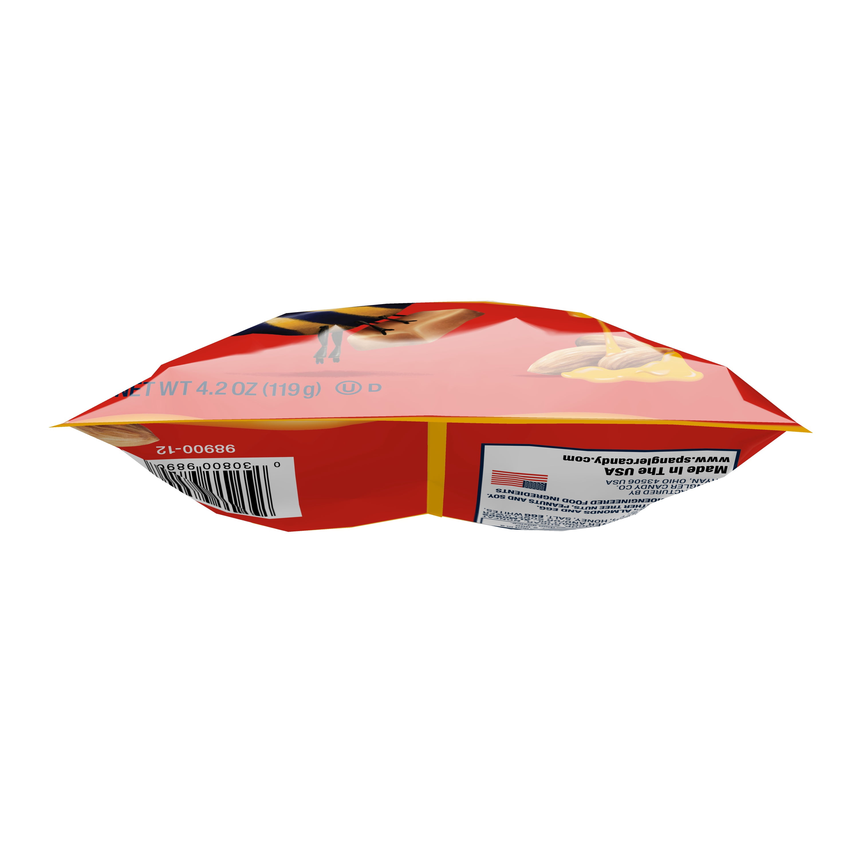Bit-O-Honey Honey and Roasted Almond Chewy Taffy Candy 4.2oz. Candy Bag Gluten Free, Contains Milk and Eggs