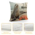 thumbnail image 4 of Cute Seal Single Pack Pillow Cover,Lovely Sea Lion Summer Beach Reversible Print Cushion Cover,Seaside Apple Ocean Animal Paint CouchPillow Cover, 4 of 5