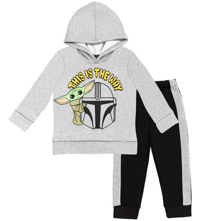 

Star Wars The Child Toddler Boys Fleece Pullover Hoodie and Pants Outfit Set Black / White 2T