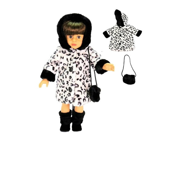 Black and White Coat with Purse for 18 inch dolls