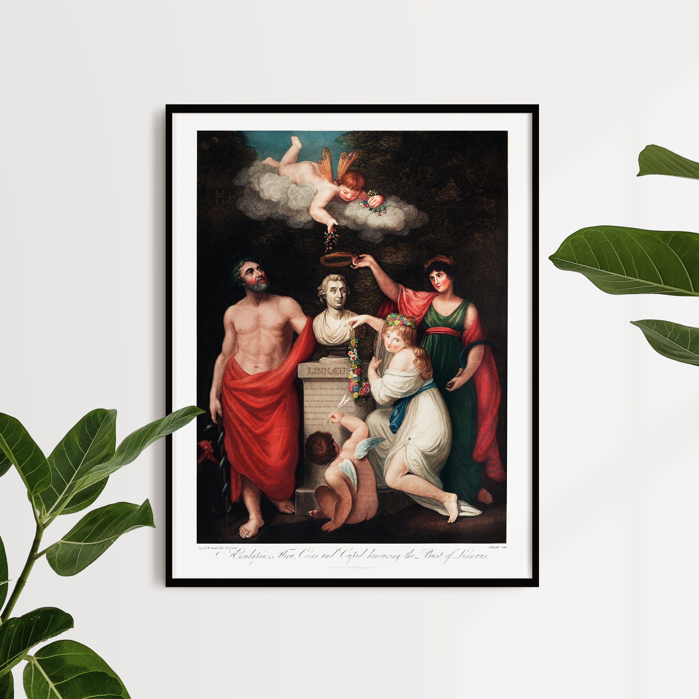 Flora, Aesculapius, Ceres, with Cupid, Honoring the Bust of Linnaeus
