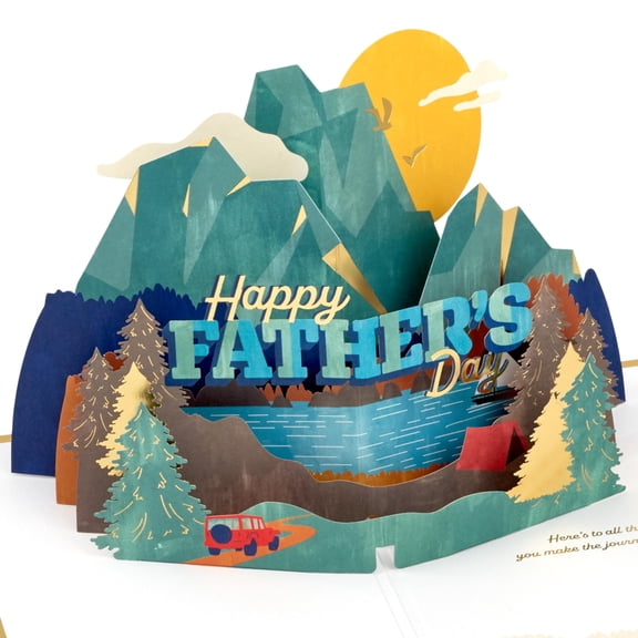 Hallmark Signature Paper Wonder Pop-Up Father's Day Card (Fatherhood Is an Adventure) Mountain, Lake, Trees