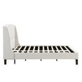 thumbnail image 3 of Kian Modern King Bed Frame, Upholstered Platform Bed with Wingback Headboard, Solid Wood Legs, Beige, 3 of 11
