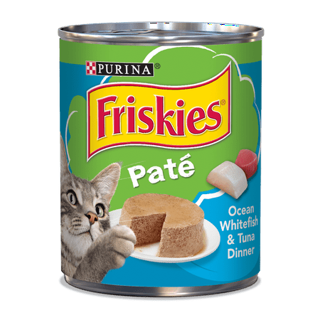 Friskies Pate Wet Cat Food, Ocean Whitefish & Tuna Dinner - (12) 13 oz. (Best Grocery Store Canned Cat Food)
