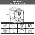 thumbnail image 5 of Free Standing Single Bowl Kitchen Sink, Stainless Steel Utility Sink with Cold and Hot Water Pipe for Kitchen, Garage, Backyard, 5 of 6