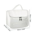 thumbnail image 3 of Unique Bargains 1 Pc Women Portable Flip Cover Makeup Bag for Vacation Camping Travel Gym PU Leather White, 3 of 4