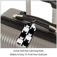 thumbnail image 3 of Square 2Pack PU Leather Black White Cat Chess Board Cruise Luggage Tag with Privacy Cover and Name ID Tag for Travel Handbags Backpacks Luggage Tags, 3 of 6