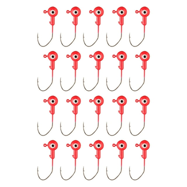 Fishing Heads with Barbed Hooks for Saltwater and Freshwater Angling Durable Snag Proof Design 20PCS