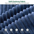 thumbnail image 3 of BEHOST 70" Modern Corduroy Futon Couch Bed, Space-Saving Convertible Sofa for Apartment, Navy Blue, 3 of 10
