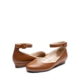 thumbnail image 4 of Flats para mujer DREAM PAIRS REVONA marrones con correa al tobillo, 4 of 6