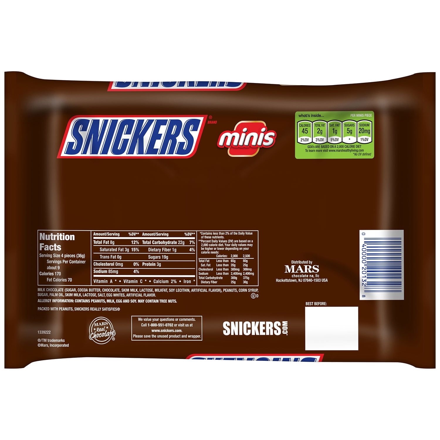 Nutrition Facts Snickers Mini Size Besto Blog