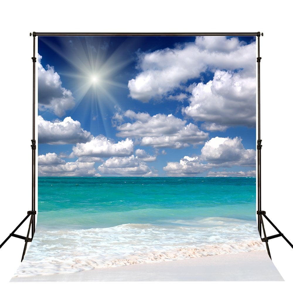 5x7ft Sea Beach Sky Photography Background Computer-Printed Vinyl Backdrops 5x7ft Sea Beach Sky Photography Background Computer-Printed Vinyl Backdrops