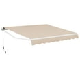 thumbnail image 1 of Gymax 12 x 10 ft Outdoor Patio Retractable Awning Polyester Sunshade Cover w/ Manual Crank Handle Deck Beige, 1 of 10