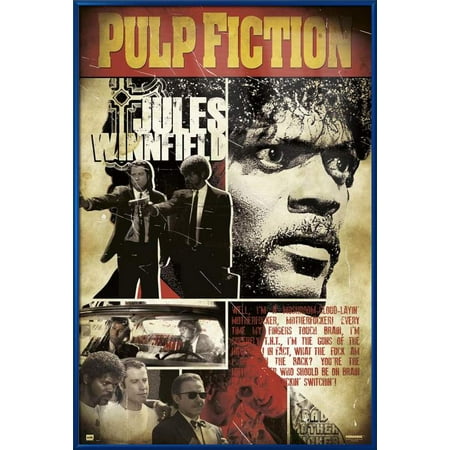 Pulp Fiction - Framed Movie Poster / Print (Pop-Art - Jules Winnfield - Quote) (One Bad Mother...) (Size: 24