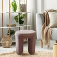thumbnail image 7 of Aria Home Horseshoe Upholstered Stool Teddy Luxe Footrest Seat for Modern Living Room Accent, Brown, 7 of 7