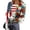 Blue, variant on Women’s Long Sleeve Crewneck Top with Flag and Floral Print Casual Pullover Soft Lightweight Knit Sweater for Daily Wear Red 2XL