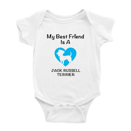 

My Best Friend is A Jack Russell Terrier Dog Funny Baby Outfits 0-3 Months
