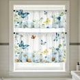 thumbnail image 4 of Wildflower Butterfly Vertical Watercolor Kitchen Curtain,Short Panel Window Valance for Sink,Breakfast Nook,Home Decor, 4 of 5