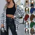 thumbnail image 3 of Women Shirt Jacket Long Sleeve Casual Plaid Blouses Button Down Shirt Tops, 3 of 3