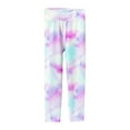 thumbnail image 2 of Girls Tie Dye Leggings High Stretch Athletic Pants For Everyday Wear Comfortable Sports Yoga Pants For Toddler Kids And Teens Soft Breathable Fabric 2025 NEW Girls Pants Purple 5-6 Years, 2 of 4