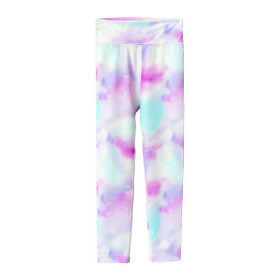 FINALGANG Child Girls Tie Dye Leggings High Stretch Athletic Pants For Everyday Wear Comfortable Sports Yoga Pants Trousers For Toddler Kids And Teen Soft Breathable Fabric Daily Wear 5-6 Years