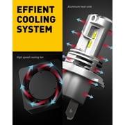 AUXITO H4 9003 HB2 LED Headlight Bulbs, 12000LM Per Set 6500K Xenon White for High and Low Beam Hi/Lo, Pack of 2
