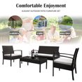 thumbnail image 5 of Bistro Patio Sets for Deck, SEGMART 4 Pieces Outdoor Wicker Patio Furniture Set with Seat Cushions & Tempered Glass Coffee, Conversation Sets for Porch Poolside Backyard, S1852, 5 of 11