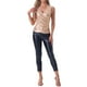 thumbnail image 2 of TOP METÁLICO INSPIRE CHIC PARA MUJERES, SIN MANGAS, ESCOTE EN V, LIGERO, CON FRUNCIDOS, TAMAÑO M, ROSA CLARO, 2 of 6
