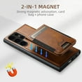 thumbnail image 4 of ELEHOLD Case for Samsung Galaxy S24 Ultra,2 in 1 Detachable Magnetic Leather Wallet Case with Card Holder Kickstand,Brown, 4 of 6