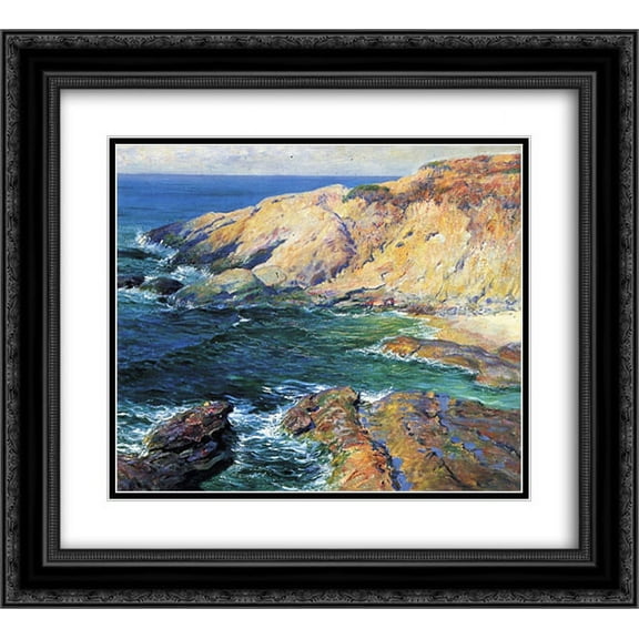 Guy Rose 2x Matted 24x20 Black Ornate Framed Art Print 'Incoming Tide'