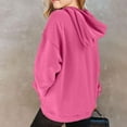 thumbnail image 3 of HomeDM Unisex Kids Sweatshirts - Girls Boys Quarter Zip Pullover Hoodies Sweatshirt Long Sleeve Drop Shoulder Hoodie Casual Solid Color Sweatshirts - Hot Pink/5-6 Years, 3 of 5